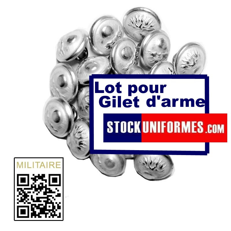 Lot de boutons Gendarmerie Départementale pour Gilet d'Arme - 15 boutons