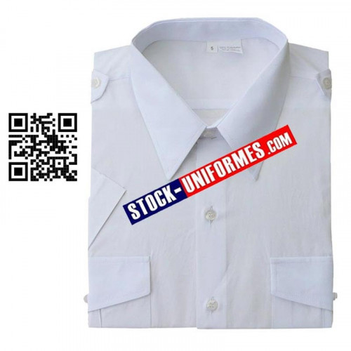 Chemisette blanche sapeurs-pompiers manches courtes