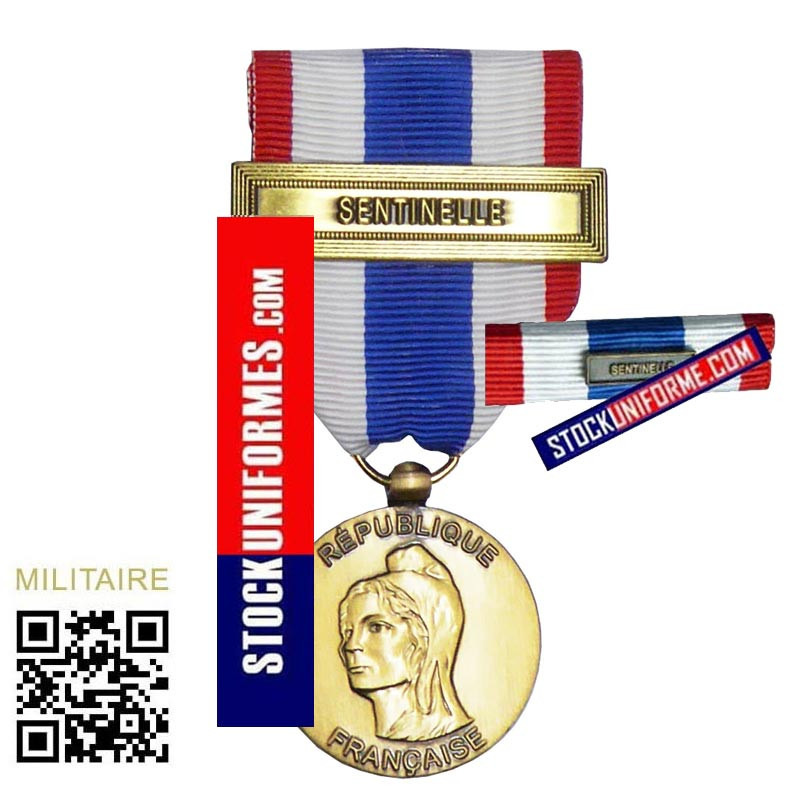 Médaille et Barrette protection militaire du territoire modèle bonnet phrygien Agrafe SENTINELLE