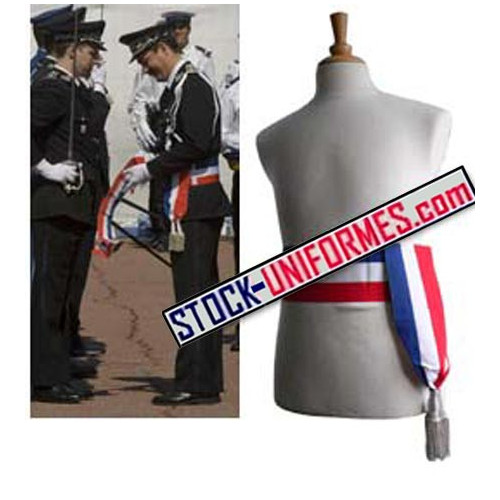 Echarpe ceinture tricolore Commissaire de police