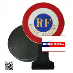 COCARDE DE VOITURE POUR MAIRE ADJOINT - avec son cache