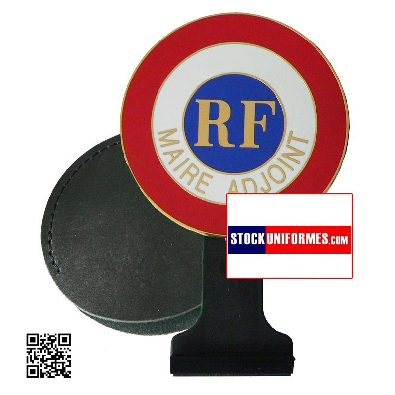 COCARDE DE VOITURE POUR MAIRE ADJOINT - avec son cache