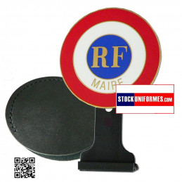 COCARDE DE VOITURE POUR MAIRE - avec son cache