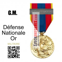 Médaille ordonnance Défense Nationale Or agrafe Gendarmerie Mobile