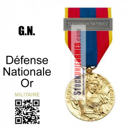 Médaille ordonnance Défense Nationale Or agrafe Gendarmerie Nationale