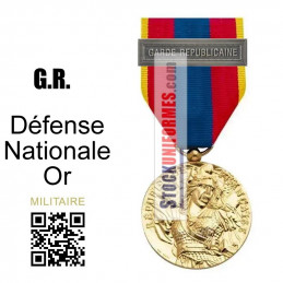 Médaille ordonnance Défense Nationale Or agrafe Garde Républicaine
