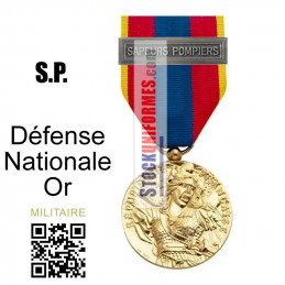 Médaille ordonnance Défense Nationale Or agrafe Sapeurs-Pompiers