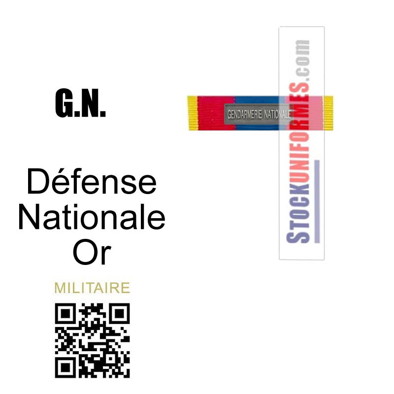 Barrette Défense Nationale Or agrafe Gendarmerie Nationale