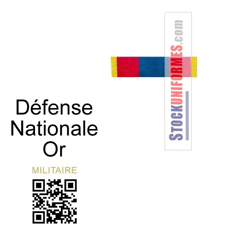 Barrette Défense Nationale Or AGRAFE EN OPTION - 2 agrafes maximum