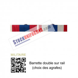 Double Barrette sur rail Défense Nationale Argent et Protection Militaire du Territoire