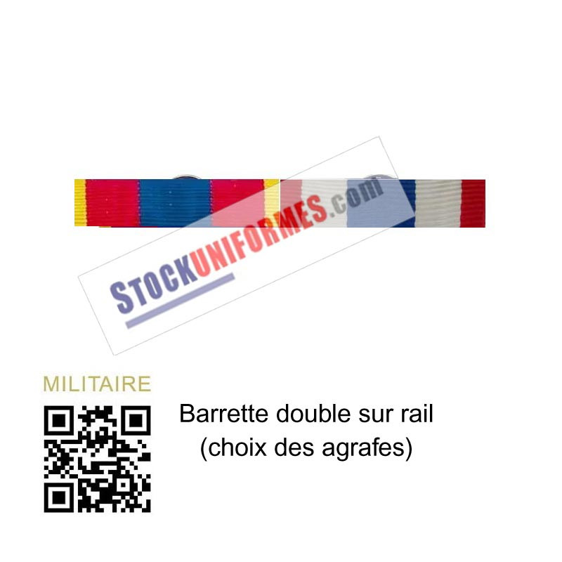 Double Barrette sur rail Défense Nationale Or et Protection Militaire du Territoire