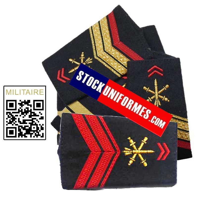 Fourreaux d'épaules ARTILLERIE choix du grade