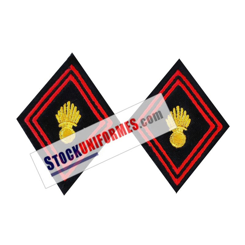 Paire de'écussons de col pour Cap Pompiers BSPP