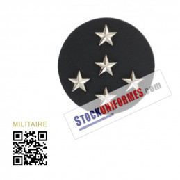 Insigne de Béret Général 5 Etoiles Argent