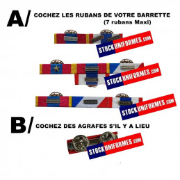 BARRETTES DIXMUDE DE DECORATION SUR RAIL RAPIDE AVEC PINS - de 1 à 7 rubans
