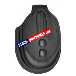 Porte menottes étui en cuir noir moulé et kevlar