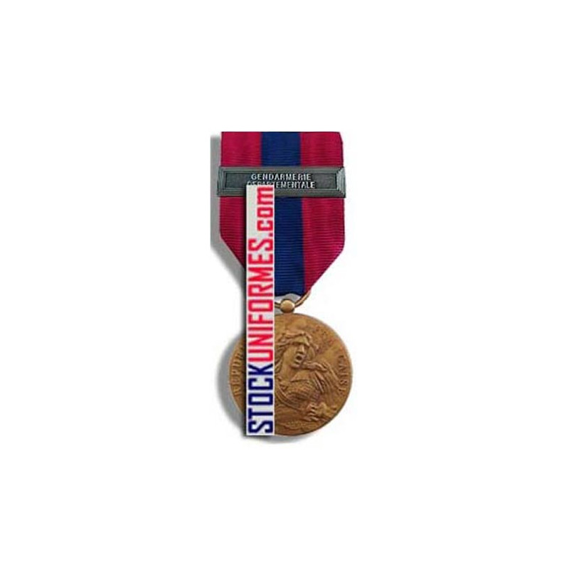 Médaille ordonnance Défense Nationale bronze agrafe Gendarmerie Départementale