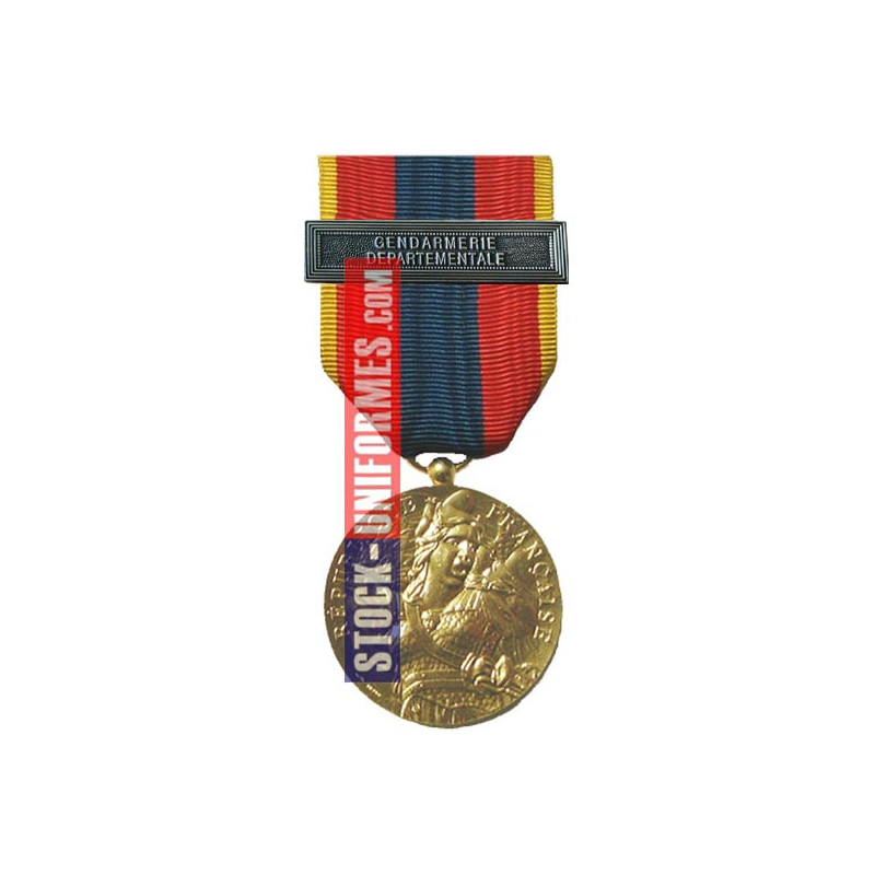 Médaille ordonnance Défense Nationale Or agrafe Gendarmerie Départementale