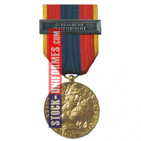 Médaille ordonnance Défense Nationale Or agrafe Gendarmerie Départementale