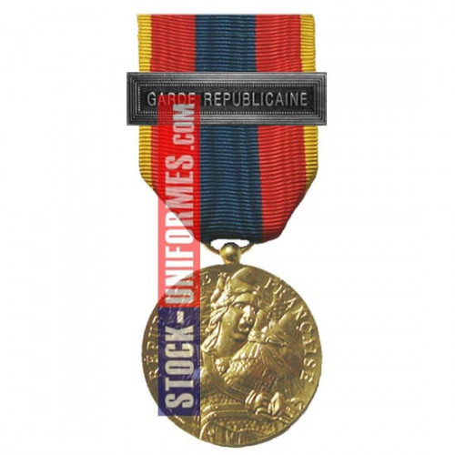 Médaille ordonnance Défense Nationale Or agrafe Garde Républicaine