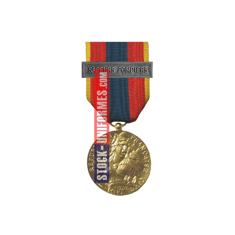 Médaille ordonnance Défense Nationale Or agrafe Sapeurs-Pompiers