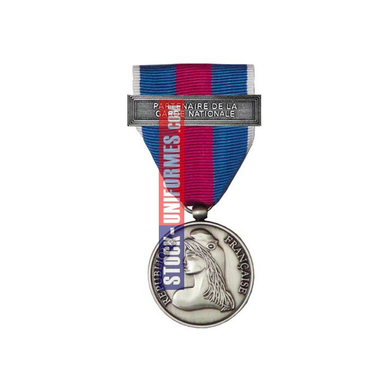 Médaille Argent Réserviste Volontaire de Défense et Sécurité Intérieure - Partenaire de la Garde Nationale