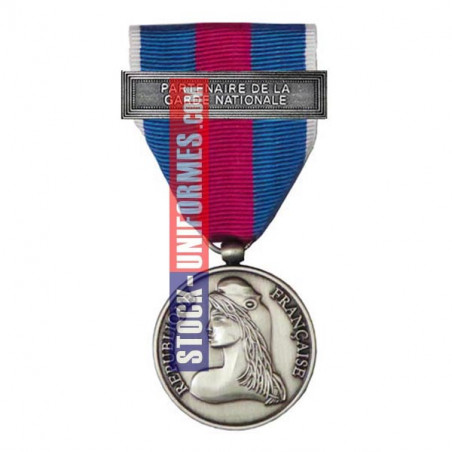 Médaille Argent Réserviste Volontaire de Défense et Sécurité Intérieure - Partenaire de la Garde Nationale