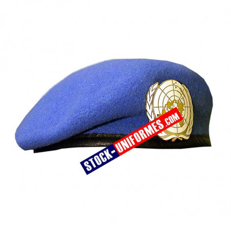 Béret militaire bleu Onu - livré avec insigne