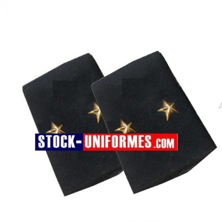 Coulants d'épaules Général 2 étoiles Or sur drap bleu foncé