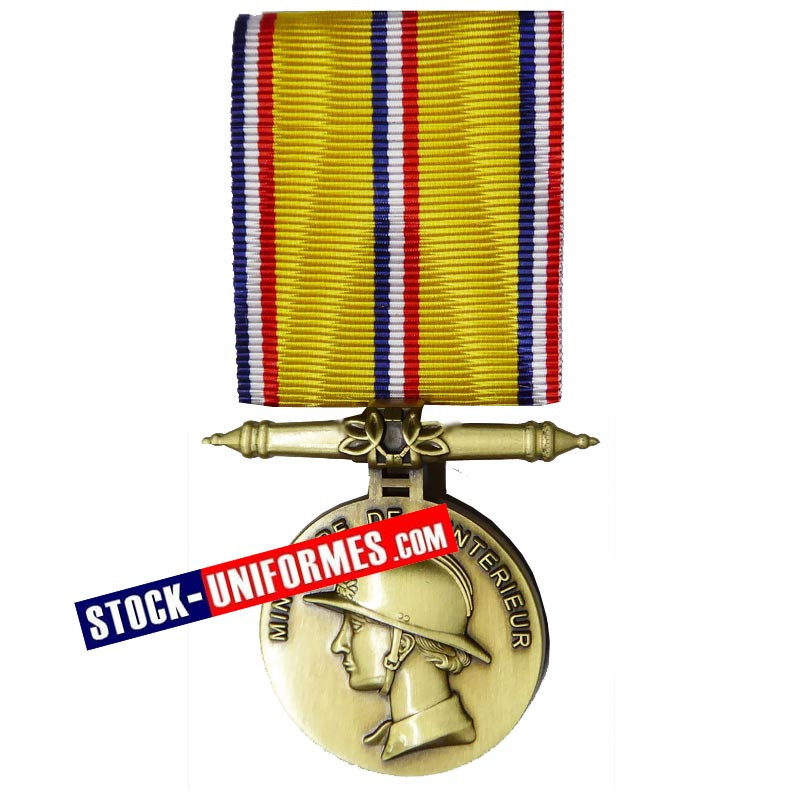 Médaille Sapeurs-pompiers 10 ans d'ancienneté échelon bronze