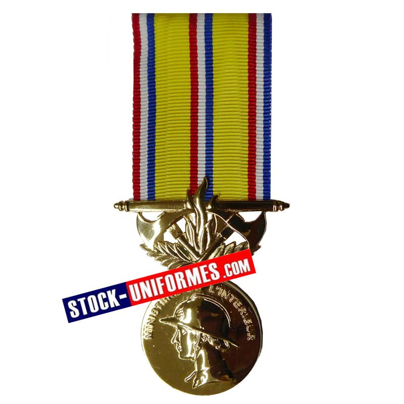 Médaille Sapeurs-pompiers 40 ans d'ancienneté échelon Grand Or Médaille Sapeurs-pompiers 40 ans d'ancienneté échelon Grand Or