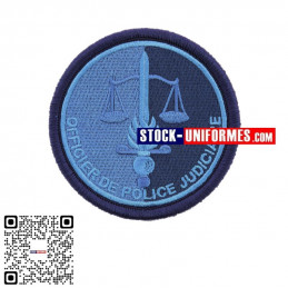 Ecusson brodé basse visibilité Bleu OPJ Officier de Police Judiciaire