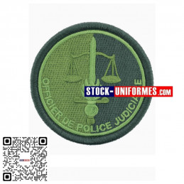 Ecusson brodé basse visibilité Vert OPJ Officier de Police Judiciaire