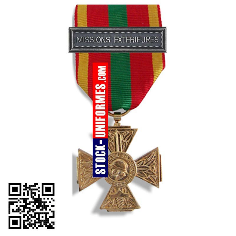 Croix du combattant volontaire Agrafe MISSIONS EXTERIEURES médaille ordonnance