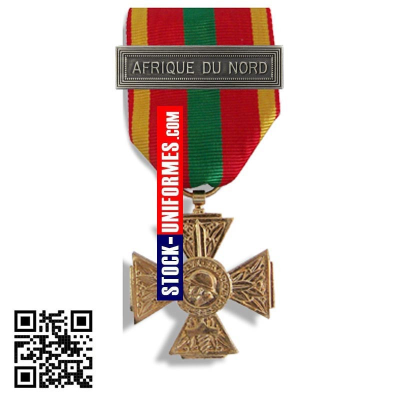 Médaille Ordonnance Croix du combattant volontaire Agrafe AFRIQUE DU NORD