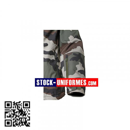 Blouson softshell militaire camouflage manche