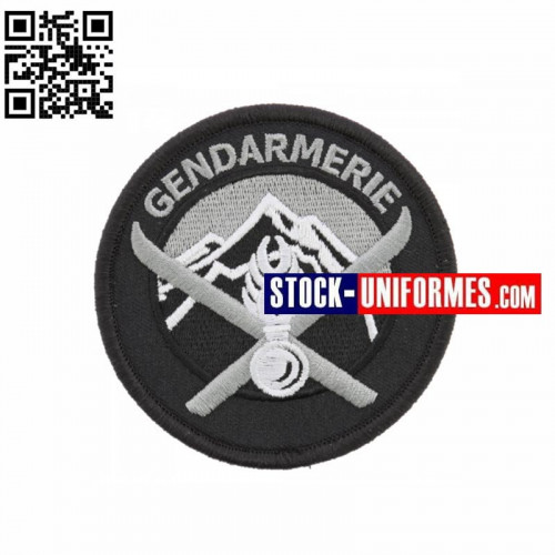 Ecusson brodé basse visibilité noir Gendarmerie de montagne