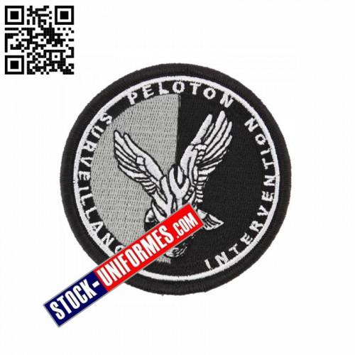 Ecusson brodé basse visibilité noir psig Gendarmerie