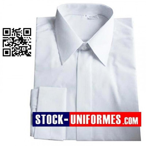 Chemise blanche de soirée poignets mousquetaire Gendarmerie