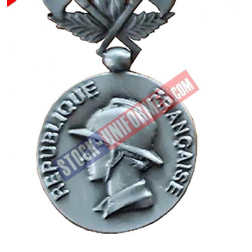 Médaille ordonnance Service Exceptionnel Argent Pompier zoom