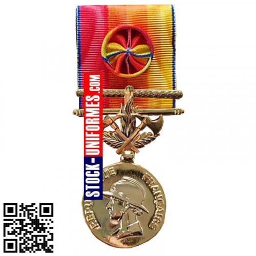 Médaille ordonnance Service Exceptionnel Or Pompier