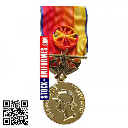 Médaille ordonnance Service Exceptionnel Vermeil Pompier
