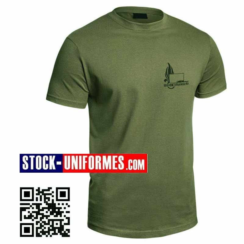 Tee shirt militaire vert Od sérigraphié Légion Etrangère