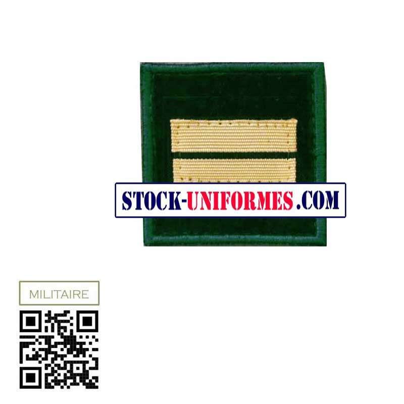 Galon velcro PHARMACIEN MILITAIRE LIEUTENANT sur velours vert