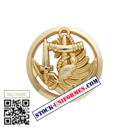 TDM Insigne de béret Troupes de Marine Parachutiste Doré avec cercle