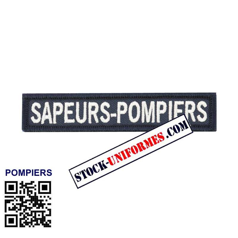 Ecusson patronyme SAPEURS-POMPIERS brodé Blanc