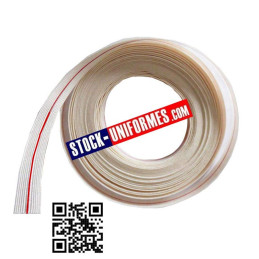 Galon MILITAIRE ADJUDANT BLANC FIL ROUGE - prix pour une coupe de 80 cm