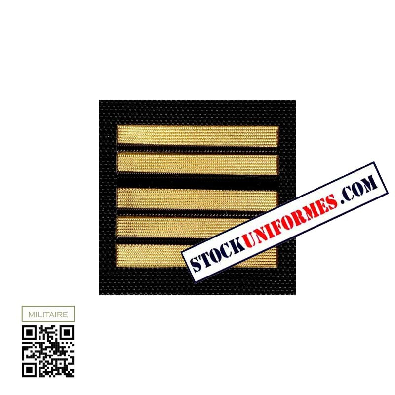 Galon de poitrine Colonel Or plastique noir sur velcro