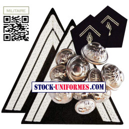 Pack vereuse Gendarerie Départementale boutons nickels ecussons de col galons de manches grade CARRIERE