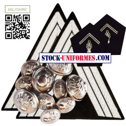 Pack vereuse Gendarerie Départementale boutons nickels ecussons de col galons de manches grade MDL CHEF